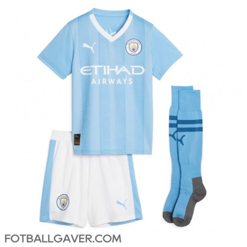 Manchester City Erling Haaland #9 Fotballklær Hjemmedraktsett Barn 2023-24 Kortermet (+ korte bukser)